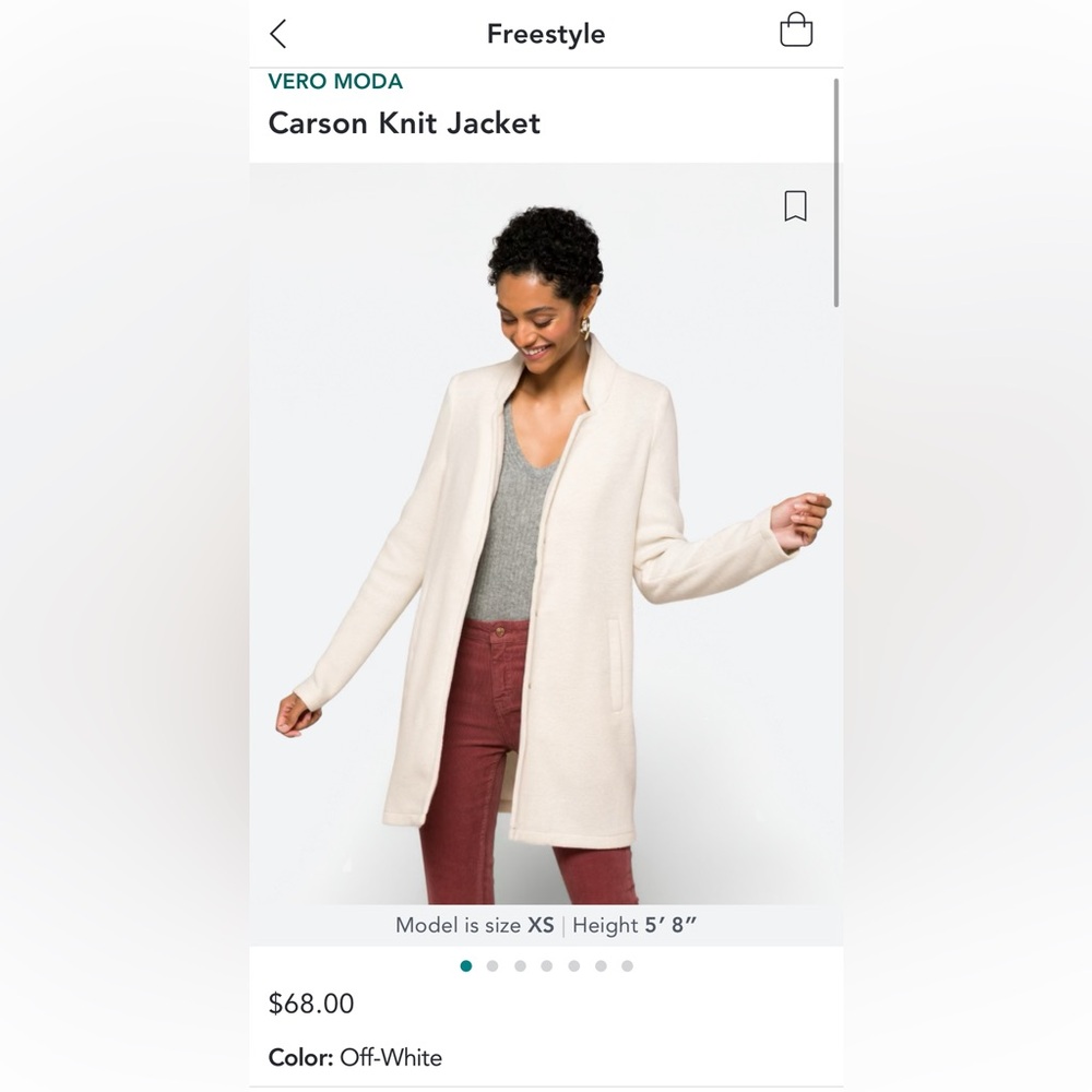 Stitch Fix Exclusive Vero Moda Carson Knit Jacket Off White Size Medium